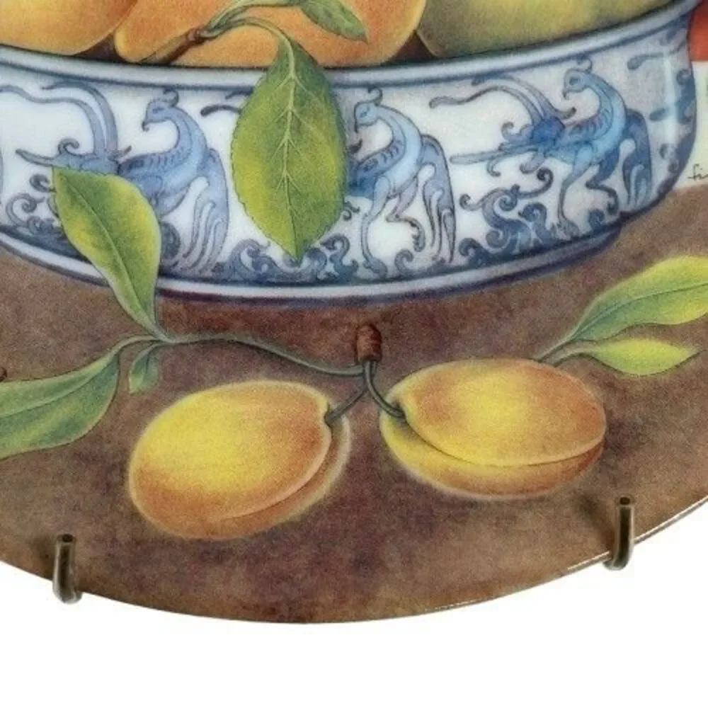 Pair VTG Limoges Plates 1855 L. Marino Godinger Fruit Bowl Still Pears Set of 2
